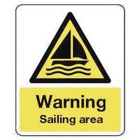 SIGN WARNING SAILING AREA600X200 VINYL