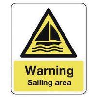 SIGN WARNING SAILING AREA 300X100 POLYCARBONATE