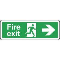 SIGN FIRE EXIT ARROW RIGHT 600 X 200 POLYCARB