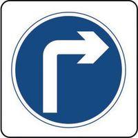 sign turn right aluminium 400 x 400