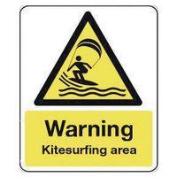 sign warning kitesurfing area 250x300 aluminium