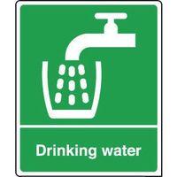 SIGN DRINKING WATER 150 X 200 RIGID PLASTIC