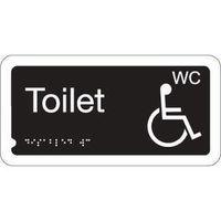 sign toilet tactile 200 x 100 rigid plastic