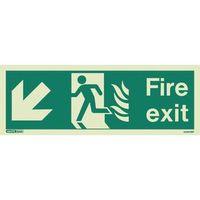 SIGN FIRE EXIT 200 X 450 PHOTOLUMINESCENT RIGID