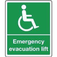 sign emergency evacuation 250 x 300 rigid plastic