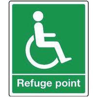 sign disabled refuge point 250 x 300 vinyl