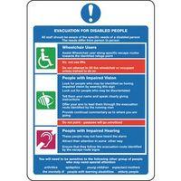SIGN EVACUATION FOR DISABLED 250 X 300 VINYL