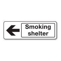 SIGN SMOKING SHELTER ARROW ALUMINIUM 300 x 100