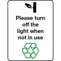 sign please turn off the light rigid plastic 150 x 200