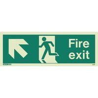 SIGN-FIRE EXIT ESCAPE UP LEFT PHOTO LUM 150X400MM RIGID