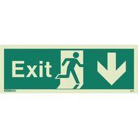 sign exit escape down aaa photo lum 150x400mm rigid