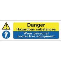 SIGN DANGER WEAR PERSONAL PROTECTIVE 300 X 100 POLYCARB