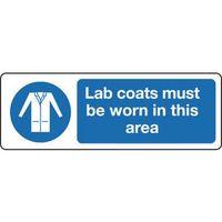 SIGN LAB COATS MUST BE WORN 300 x 100 POLYCARB POLYCARBONATE 300 x 100 MM
