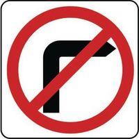 sign no right turn polycarbonate 400 x 400