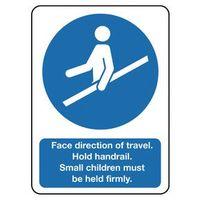 SIGN FACE DIRECTION OF TRAVEL 100X150 ALUMINIUM