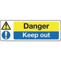 SIGN DANGER KEEP OUT 600 X 200 RIGID PLASTIC