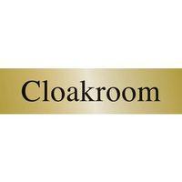 SIGN CLOAKROOM 200 X 50 BRASS EFFECT