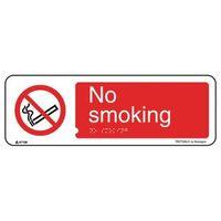 sign no smoking 300 x 100 rigid plastic