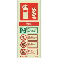 sign fire extinguish aaa h2o photo lum 200x80mm rigid