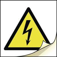 sign risk of electric shock 25x25 self adhesive label vinyl