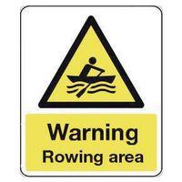 SIGN WARNING ROWING AREA600X200 VINYL