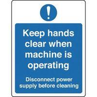 SIGN KEEP HANDS CLEAR 150 X 200 POLYCARB