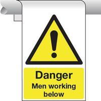 sign danger men working below 450 x 600 aluminium