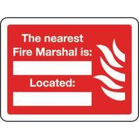 sign the nearest fire marshall 200 x 150 aluminium