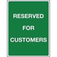 SIGN RESERVED FOR CUSTOMERS ALUMINIUM 300 x 400