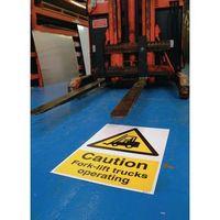 sign caution fork lift truck 400 x 600 floor vinyl
