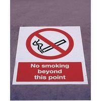 SIGN NO SMOKING BEYOND THIS 400 X 400 FLOOR VINYL0 X 600