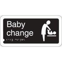 SIGN BABY CHANGE TACTILE 200 X 100 RIGID PLASTIC