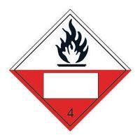 SIGN PLACARD FLAMMABLE 4 250 X 250 VINYL