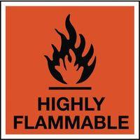 SIGN HIGHLY FLAMMABLE SELF-ADHESIVE VINYL 150 x 150