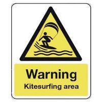 SIGN WARNING KITESURFING AREA 300X100 VINYL