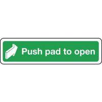 SIGN PUSH PAD TO OPEN 300 X 70 POLYCARB