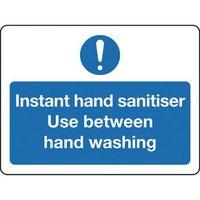 sign instant hand sanitiser aluminium 300 x 100
