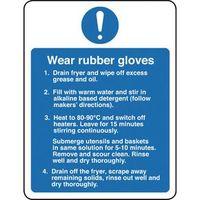 SIGN WEAR RUBBER GLOVES SELF-ADHESIVE VINYL 150 x 200