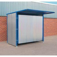 SINGLE GATED GALVANISED PANEL FRONTED SHELTER 2100X2500X1900