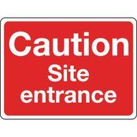 SIGN CAUTION SITE ENTRANCE 600 X 450 VINYL