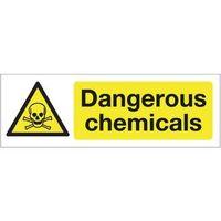 SIGN DANGEROUS CHEMICALS 600 X 200 RIGID PLASTIC