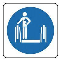 SIGN ESCALATOR SYMBOL 100X100 RIGID PLASTIC