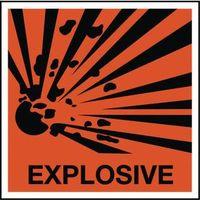 SIGN EXPLOSIVE RIGID PLASTIC 150 x 150