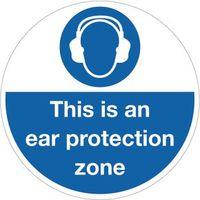 SIGN THIS IS AN EAR PROTECTION ZONE 400 DIA FLOOR GRAPHIC VINYL