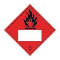 SIGN PLACARD FLAMMABLE 3 250 X 250 VINYL