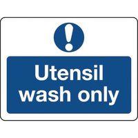 SIGN UTENSIL WASH ONLY SELF-ADHESIVE VINYL 300 x 100