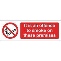 SIGN IT IS AN OFFENCE TO SMOKE SELF-ADHESIVE VINYL 600 x 200