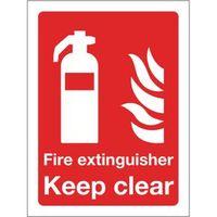 SIGN FIRE EXTINGUISHER KEEP CLEAR 150 X 200 POLYCARB
