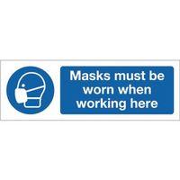 SIGN MASKS MUST BE WORN 300 X 100 POLYCARB