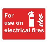 sign for use on electrical fires 100 x 75 polycarb